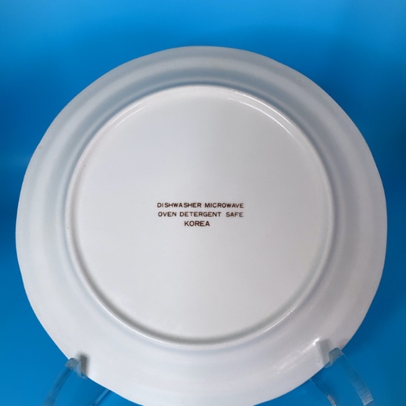 Blue and White 712" Plate Made in Korea - Picture 2 of 5